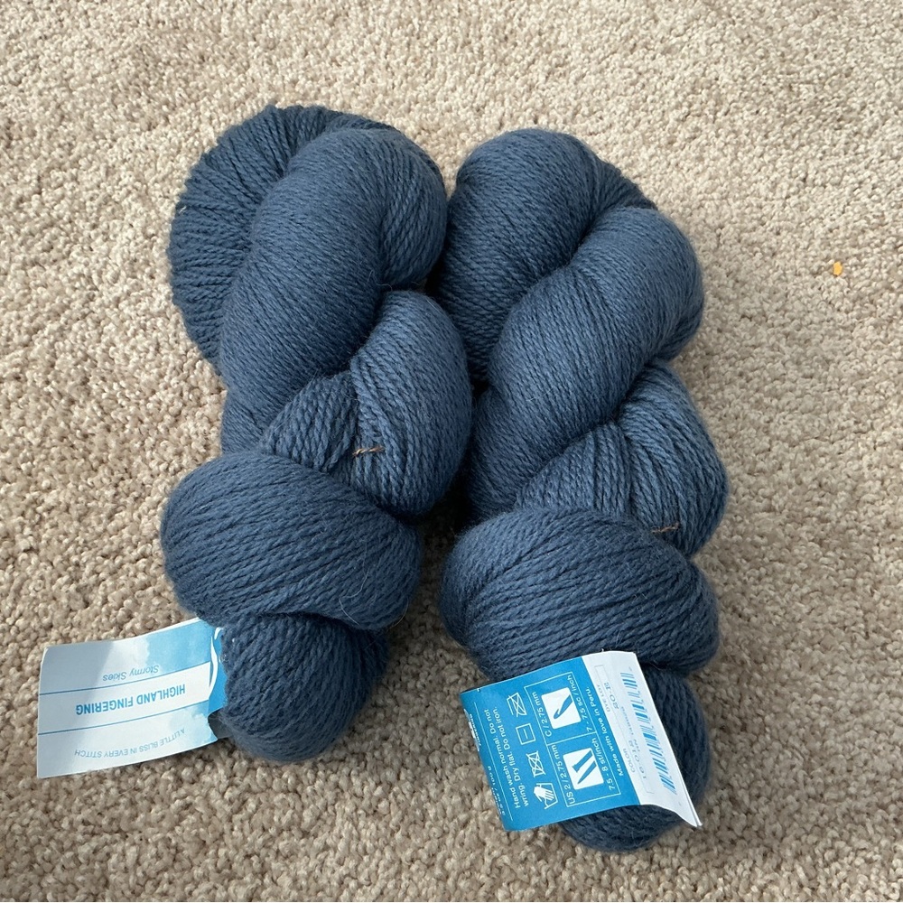 Blue Gray Hand-Dyed Wool Yarn Skeins